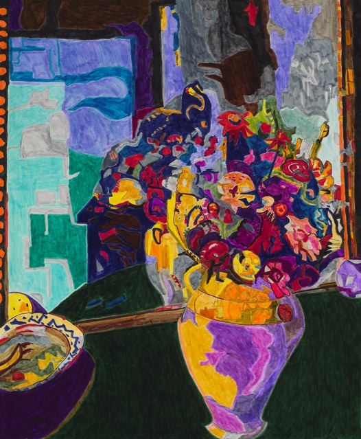 Flowers in a Yellow Vase